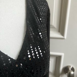 Black sequin wrap dress never worn